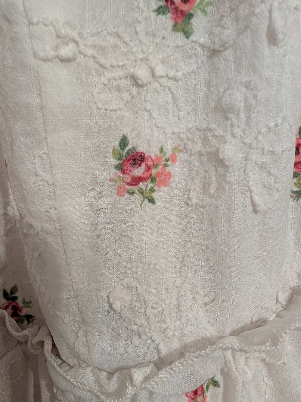 Altar'd State Ivory Dress with  Pink Floral Print With Pockets - Picture 9 of 11